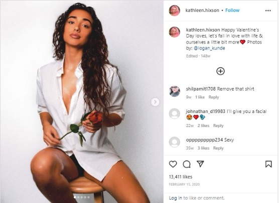 Kathleen Hixson's post on Instagram on Valentine's day. 